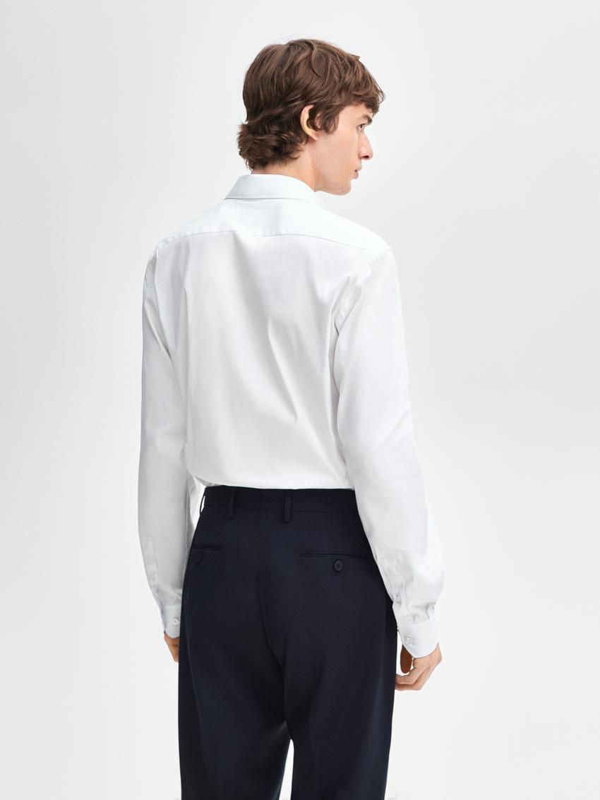 Massimo Dutti Slim Fit Stretch Men Shirts White | US-QA6820394