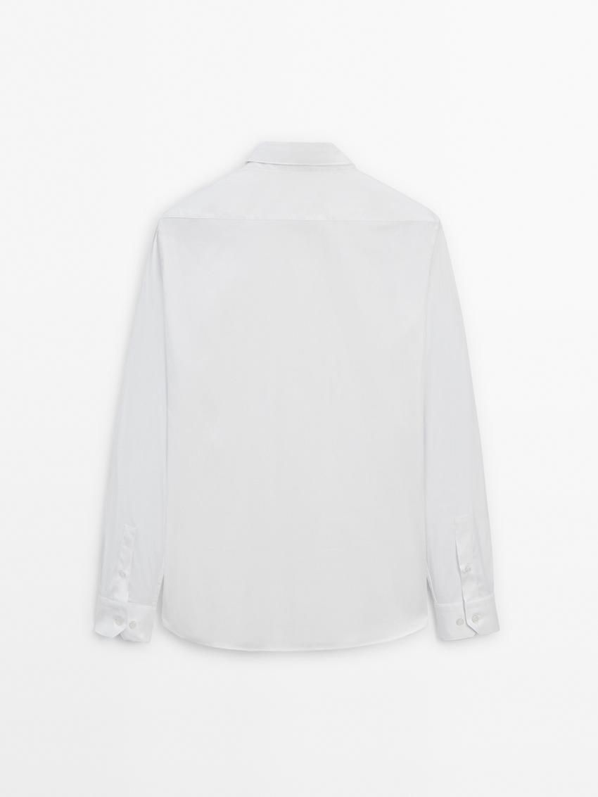 Massimo Dutti Slim Fit Stretch Men Shirts White | US-QA6820394