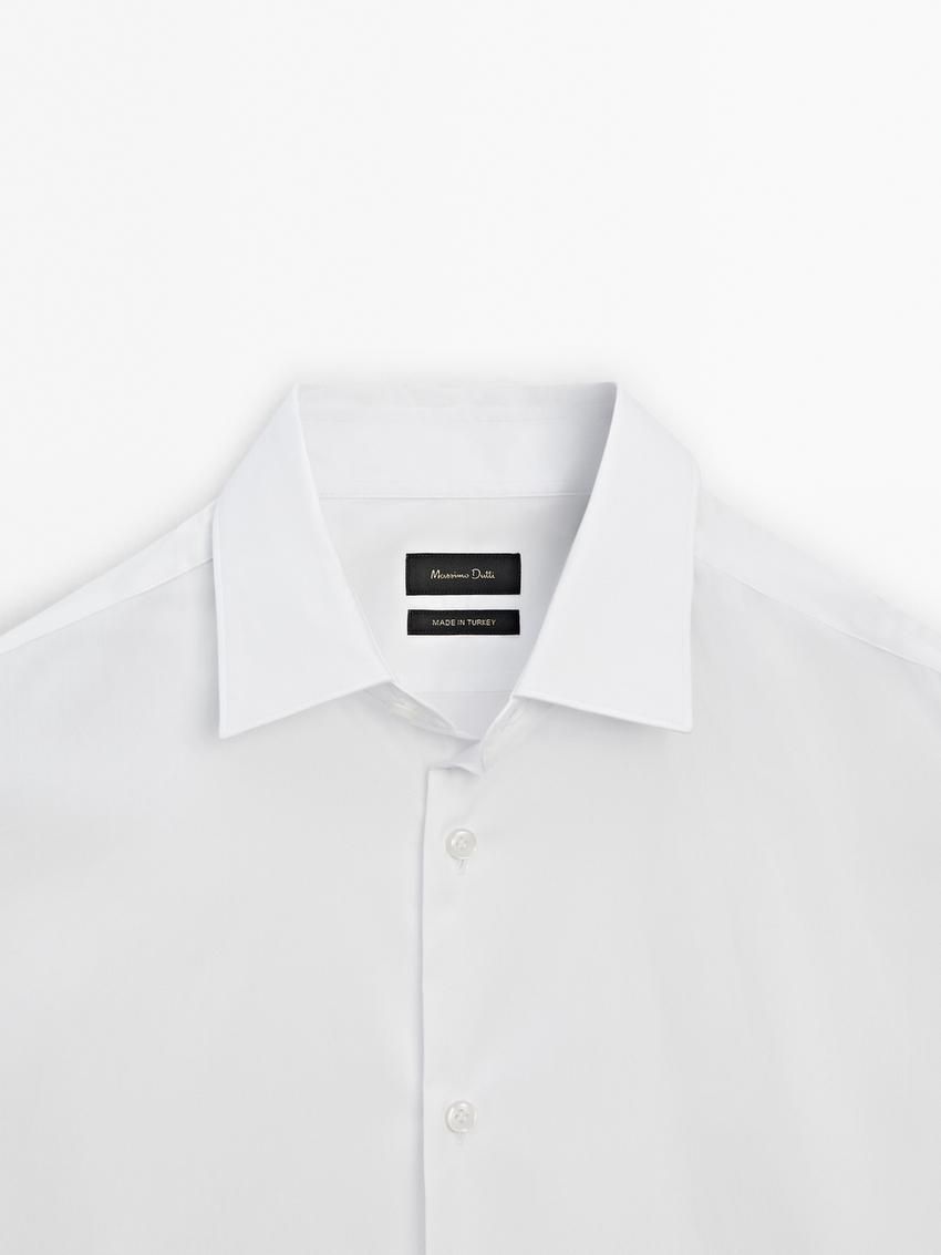 Massimo Dutti Slim Fit Stretch Men Shirts White | US-QA6820394