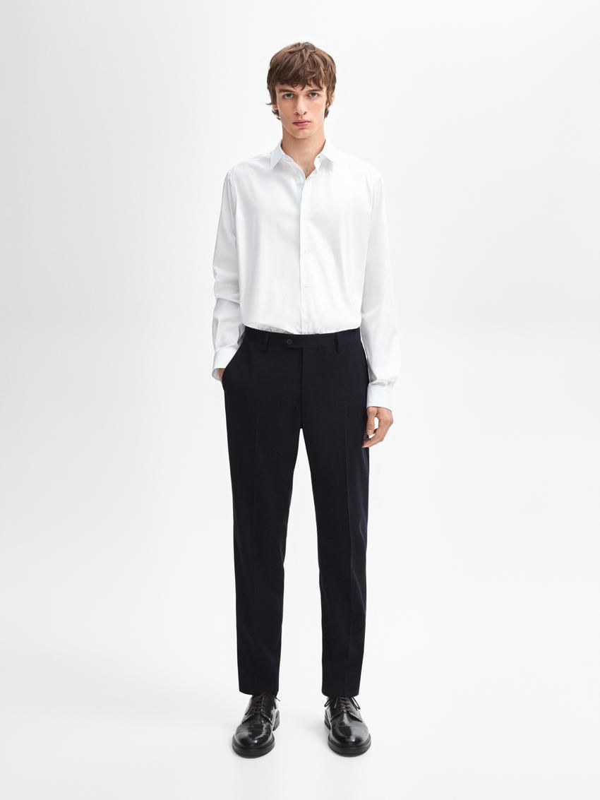 Massimo Dutti Slim Fit Stretch Men Shirts White | US-QA6820394