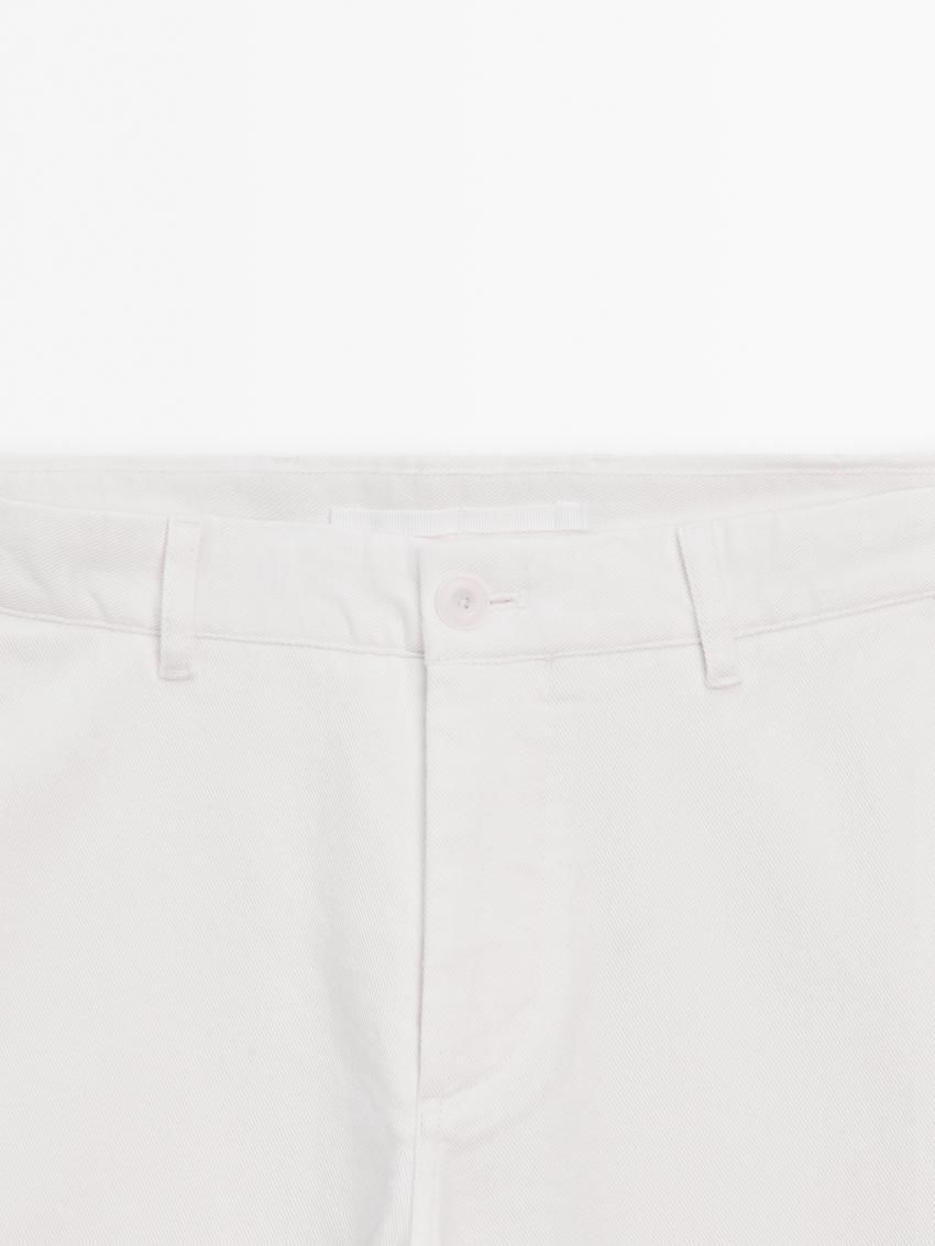 Massimo Dutti Slim Fit With Stitching Detail Men Trousers White | US-ZU1729650