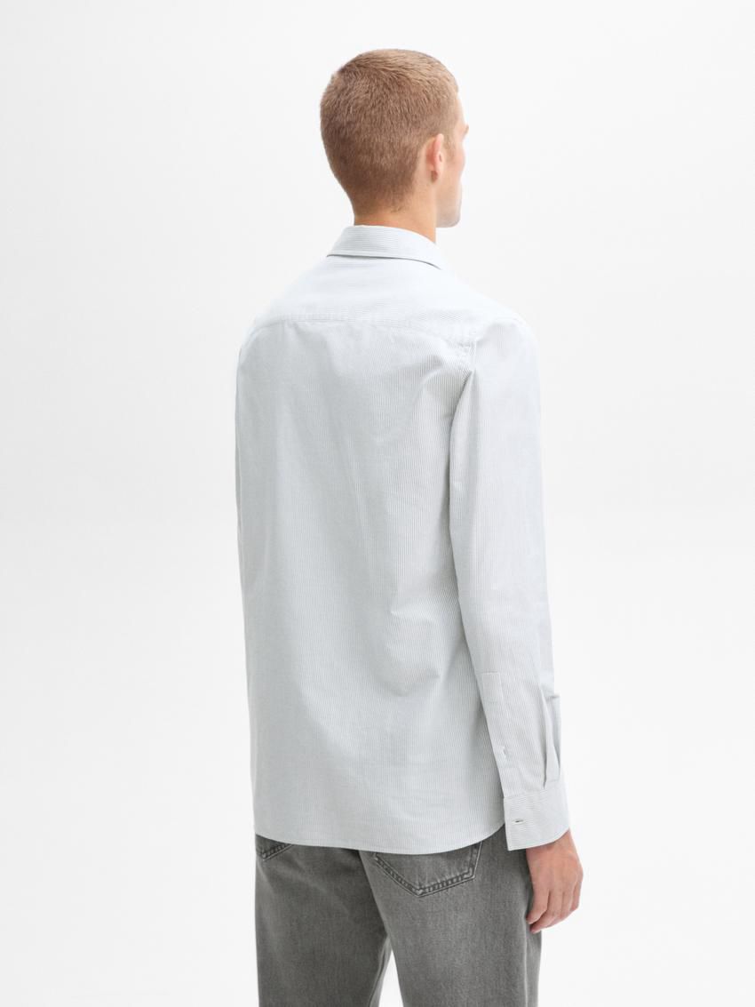 Massimo Dutti Slim Fit With Stripe Detail Men Shirts Blue / White | US-PG2893641