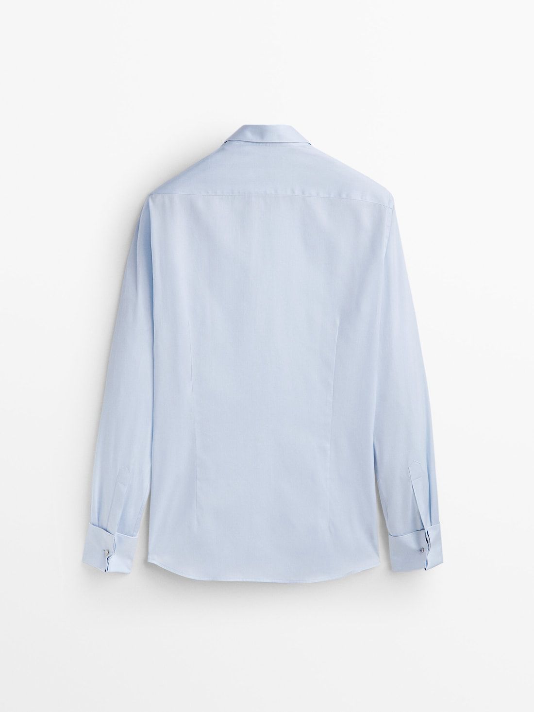 Massimo Dutti Slim-fit Double Cuff Twill Men Shirts Light Blue | US-NU0589327