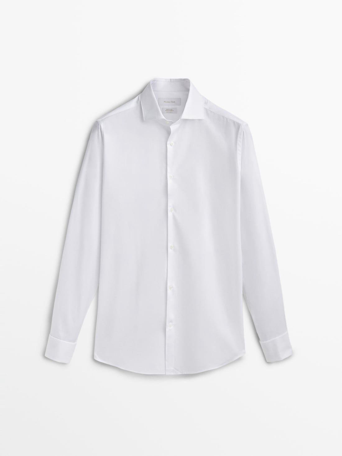 Massimo Dutti Slim-fit Double Cuff Twill Men Shirts White | US-PS3086157
