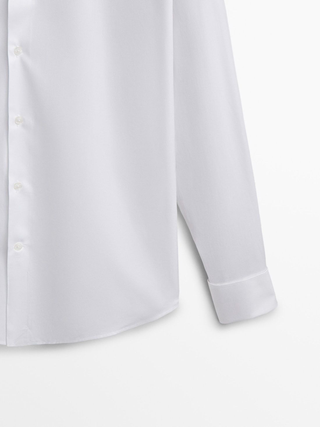 Massimo Dutti Slim-fit Double Cuff Twill Men Shirts White | US-PS3086157