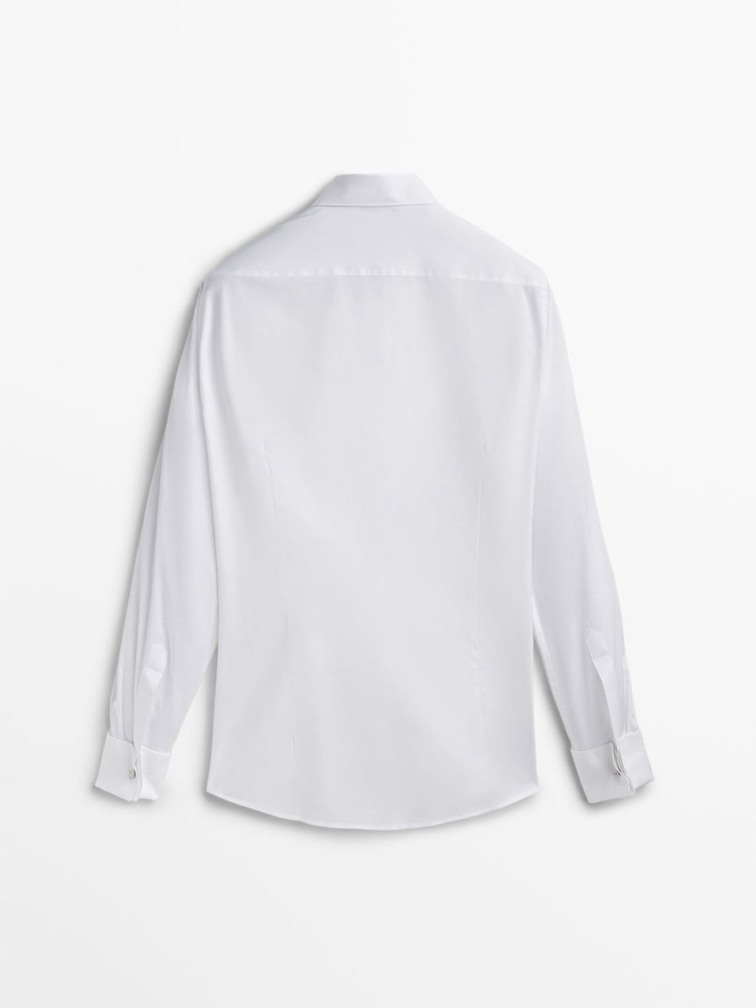 Massimo Dutti Slim-fit Double Cuff Twill Men Shirts White | US-PS3086157