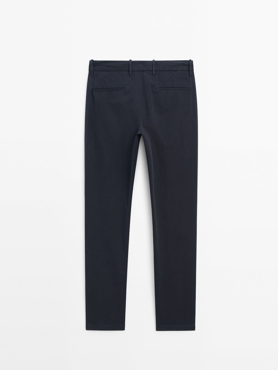 Massimo Dutti Slim-fit Tricotine Chino Men Trousers Navy | US-HF8150794