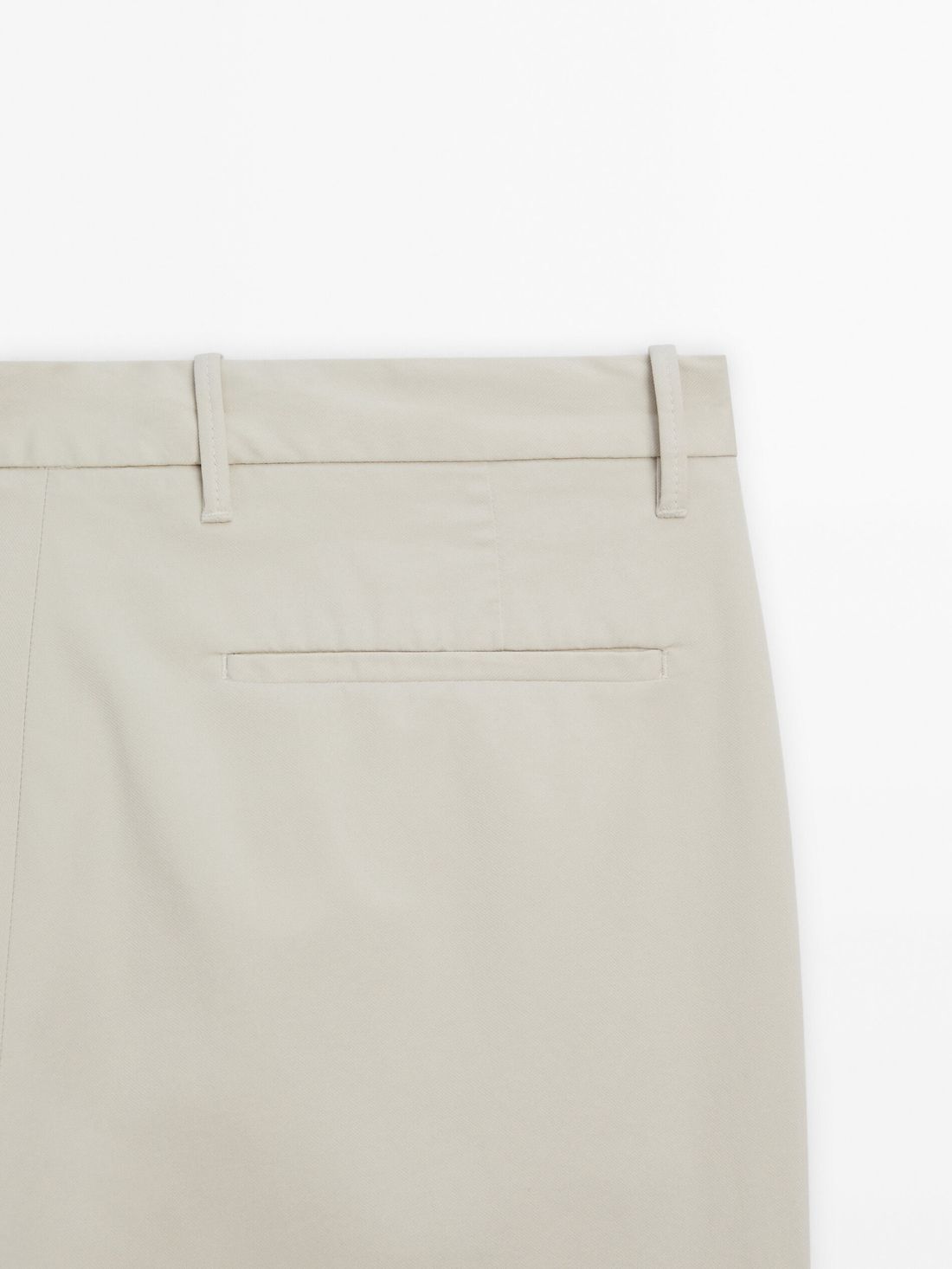Massimo Dutti Slim-fit Tricotine Chino Men Trousers Cream | US-TB8401725