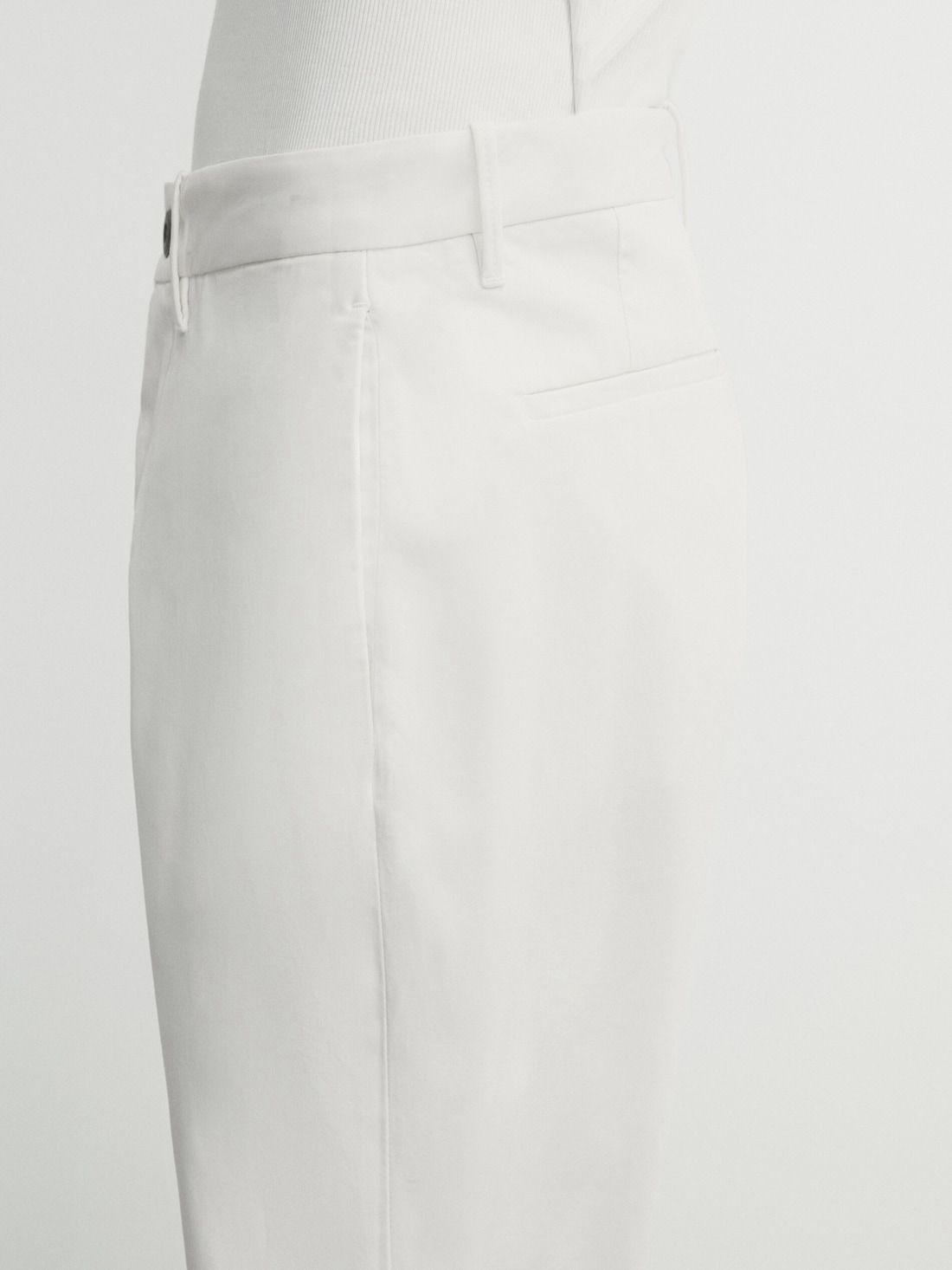 Massimo Dutti Slim-fit Tricotine Chino Men Trousers White | US-CB7234681