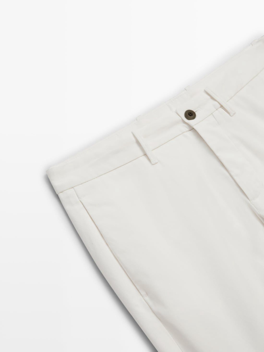 Massimo Dutti Slim-fit Tricotine Chino Men Trousers White | US-CB7234681