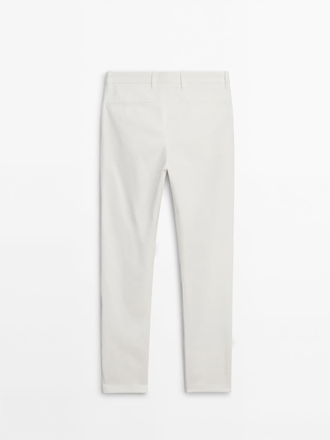 Massimo Dutti Slim-fit Tricotine Chino Men Trousers White | US-CB7234681