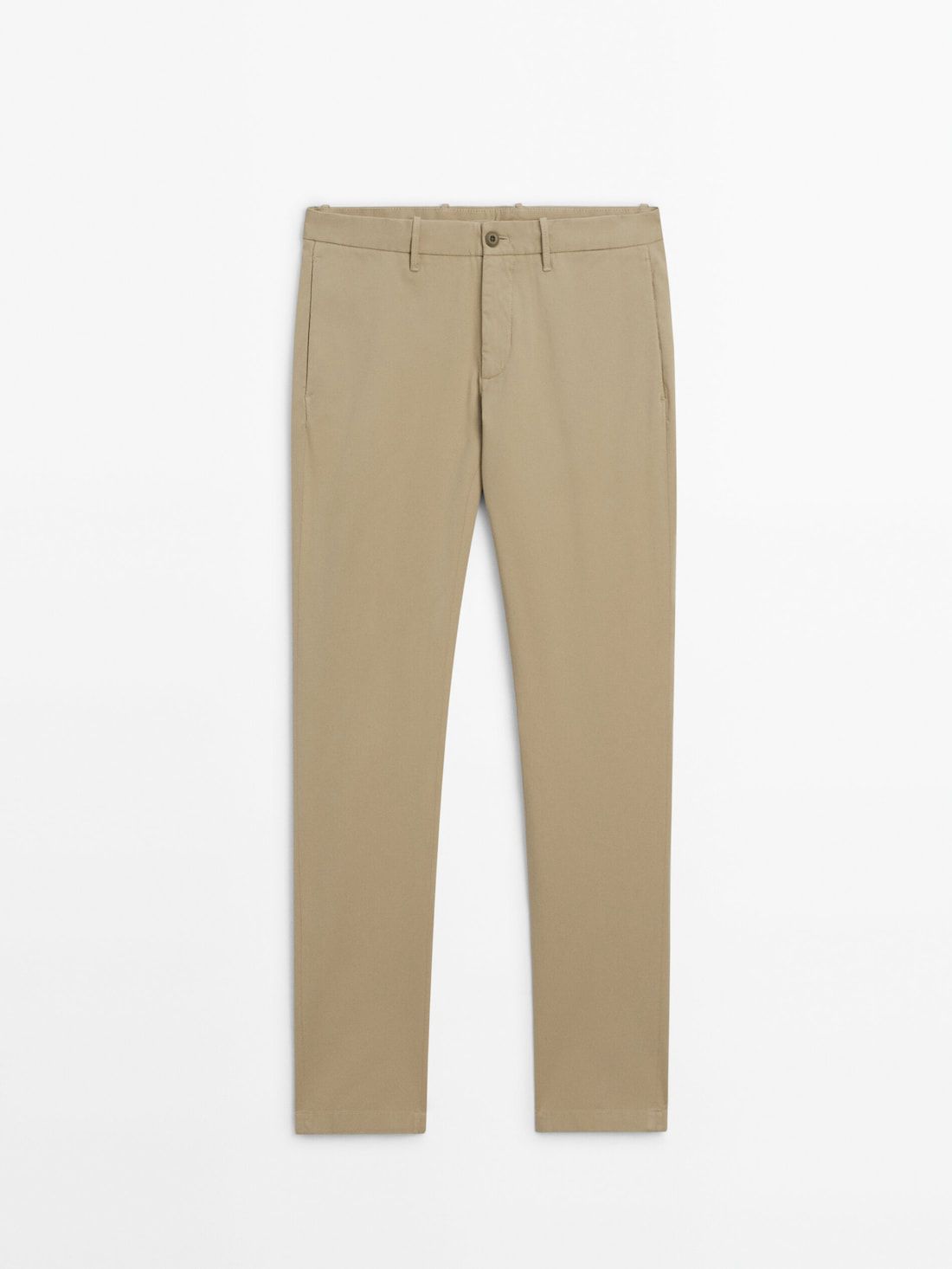 Massimo Dutti Slim-fit Tricotine Chino Men Trousers Brown | US-ZN8169523