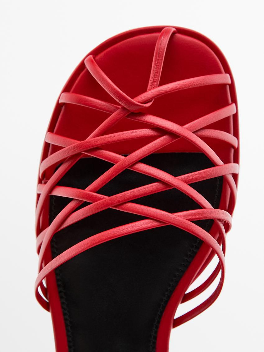 Massimo Dutti Slingback With Multiple Straps Women Sandals Red | US-NP2975841