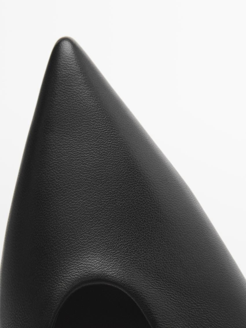 Massimo Dutti Slingback With Pointed Toe Women Ballet Flats Black | US-DC0138675