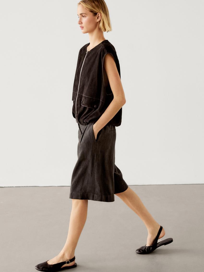 Massimo Dutti Slingback Women Ballet Flats Black | US-IN4876925