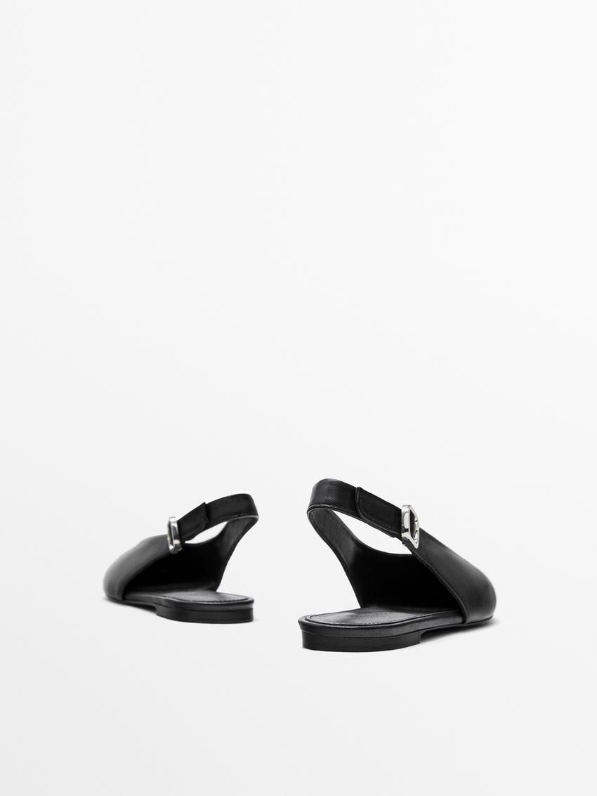 Massimo Dutti Slingback Women Ballet Flats Black | US-IN4876925