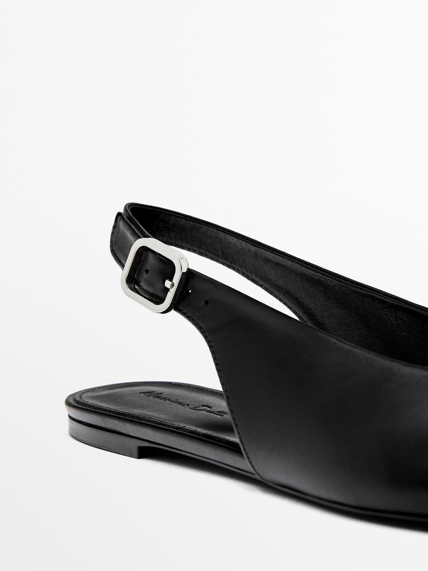 Massimo Dutti Slingback Women Ballet Flats Black | US-IN4876925