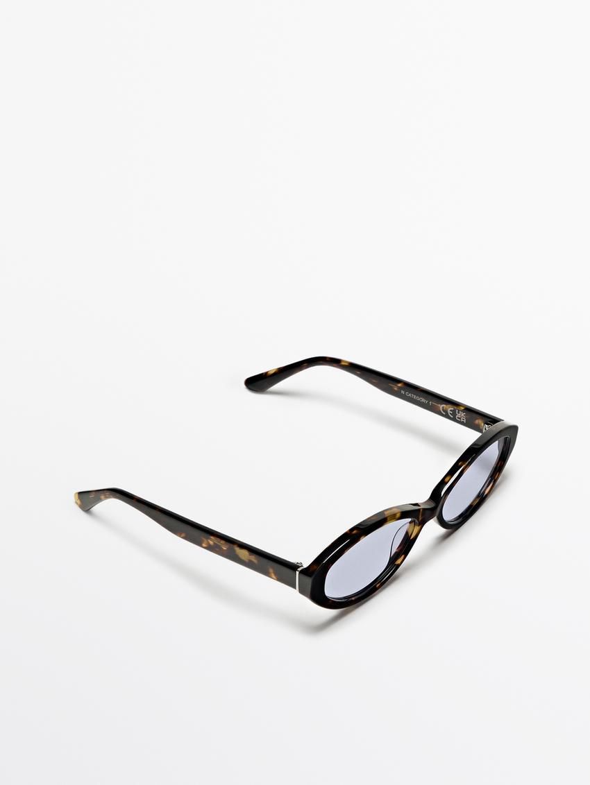 Massimo Dutti Small With Lens Detail Women Sunglasses Brown | US-AT6387402