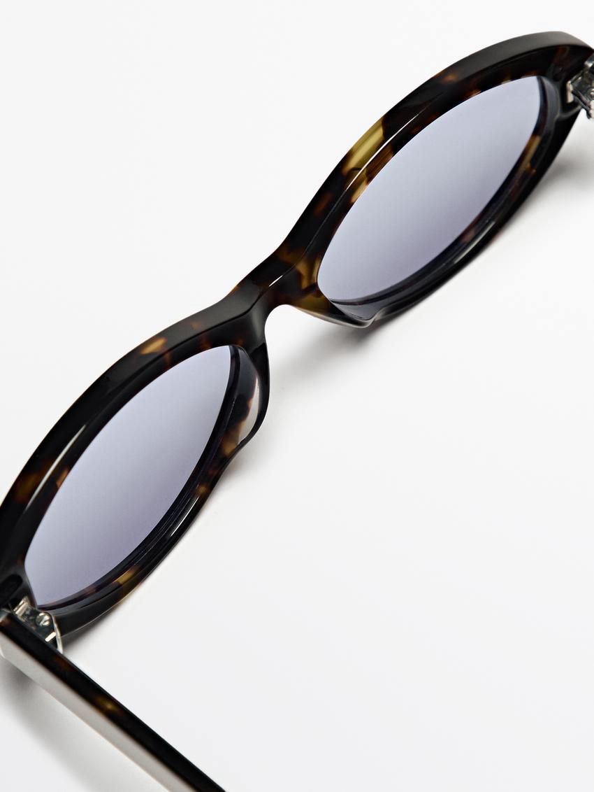 Massimo Dutti Small With Lens Detail Women Sunglasses Brown | US-AT6387402