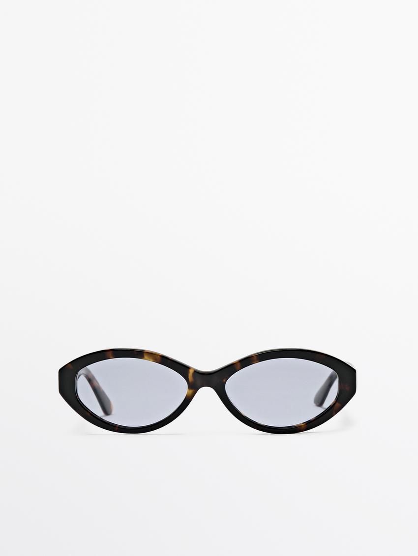Massimo Dutti Small With Lens Detail Women Sunglasses Brown | US-AT6387402