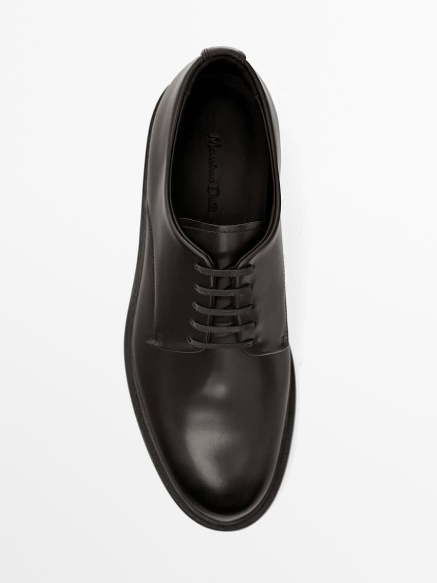 Massimo Dutti Smart Men Leather Shoes Dark Brown | US-SC0631945
