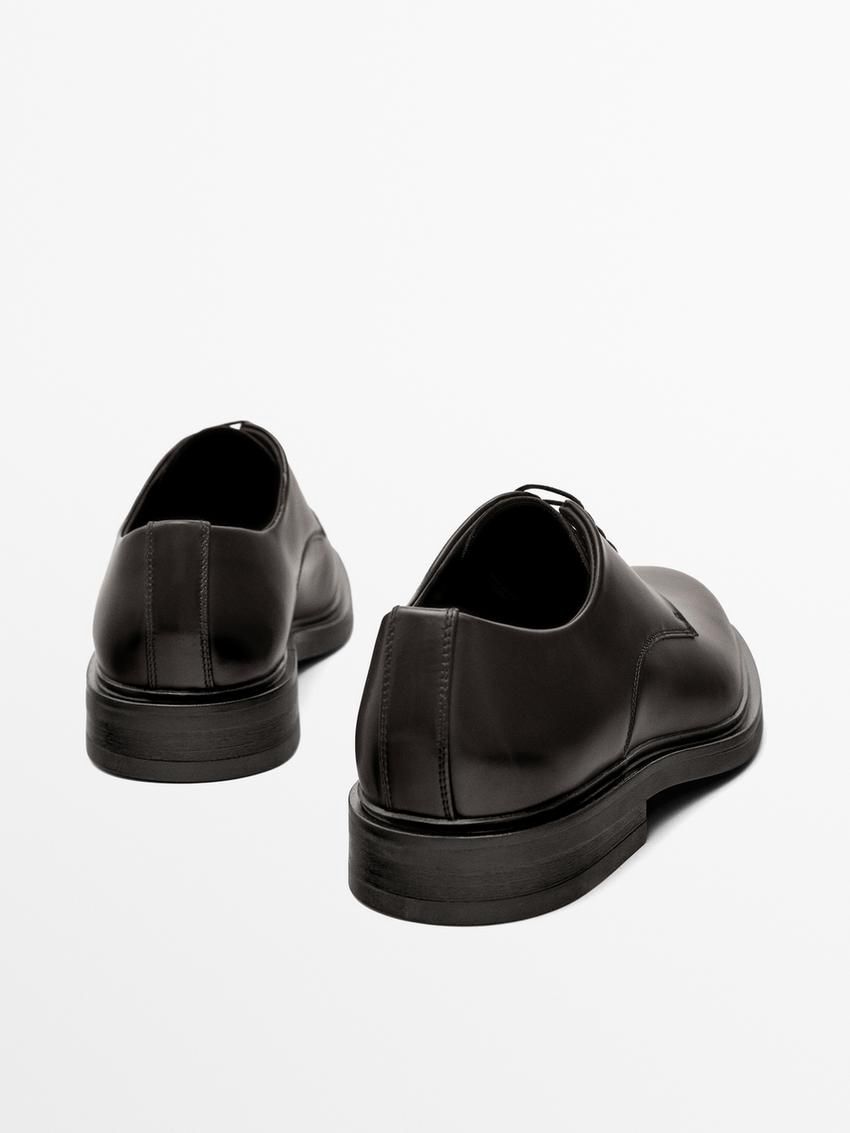 Massimo Dutti Smart Men Leather Shoes Dark Brown | US-SC0631945