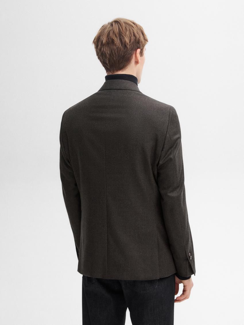 Massimo Dutti Smart Wool Men Blazer Chocolate | US-HN0473816