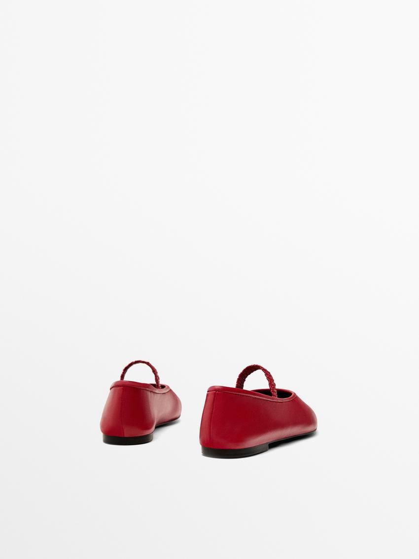 Massimo Dutti Soft Elastic Women Ballet Flats Red | US-VR9471523