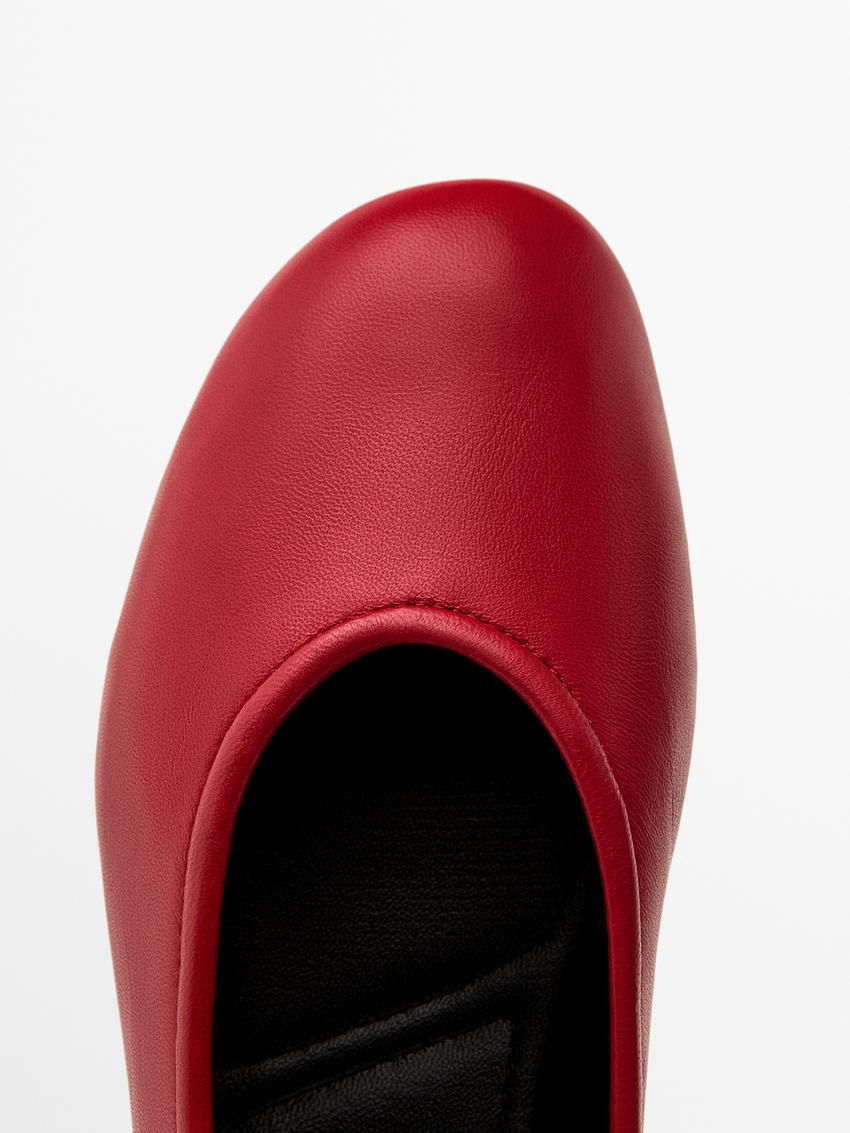 Massimo Dutti Soft Elastic Women Ballet Flats Red | US-VR9471523