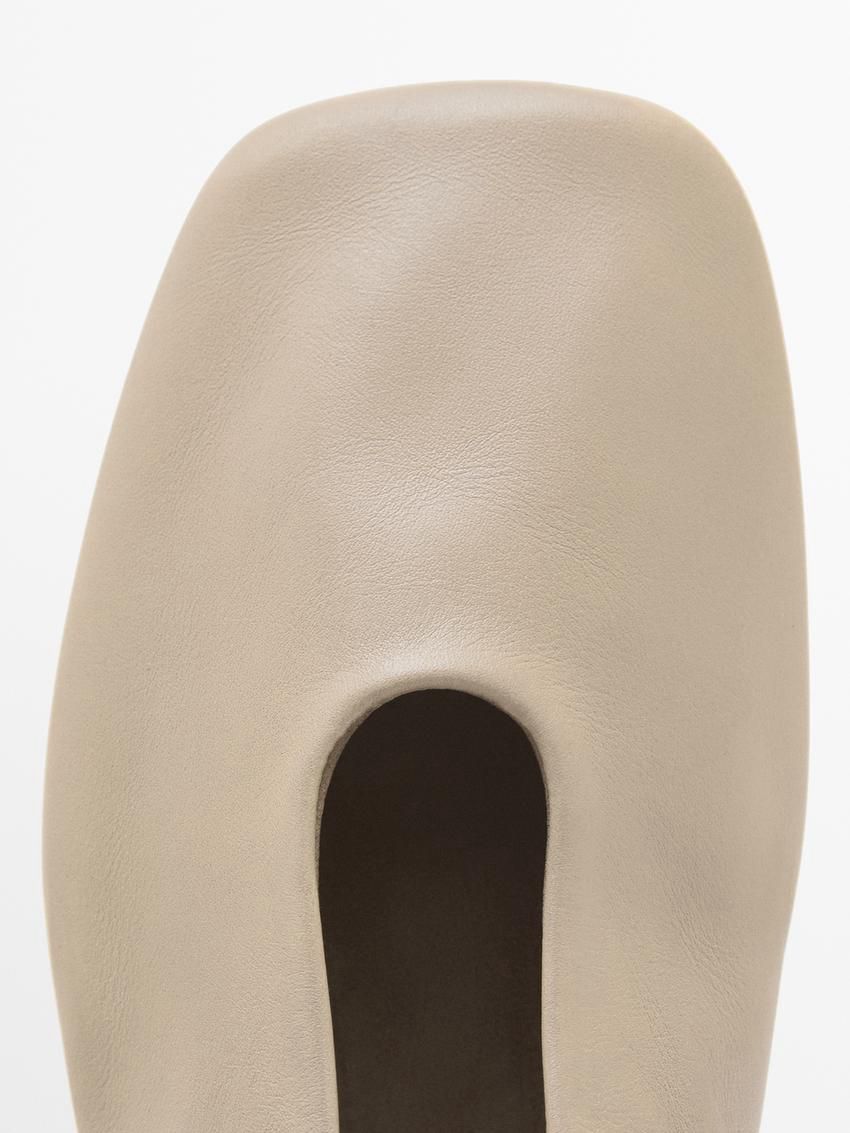 Massimo Dutti Soft Lace-up Women Ballet Flats Cream | US-NO4253910