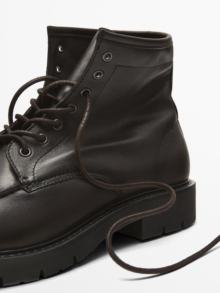 Massimo Dutti Soft Leathe Men Boots Dark Brown | US-MO2065139