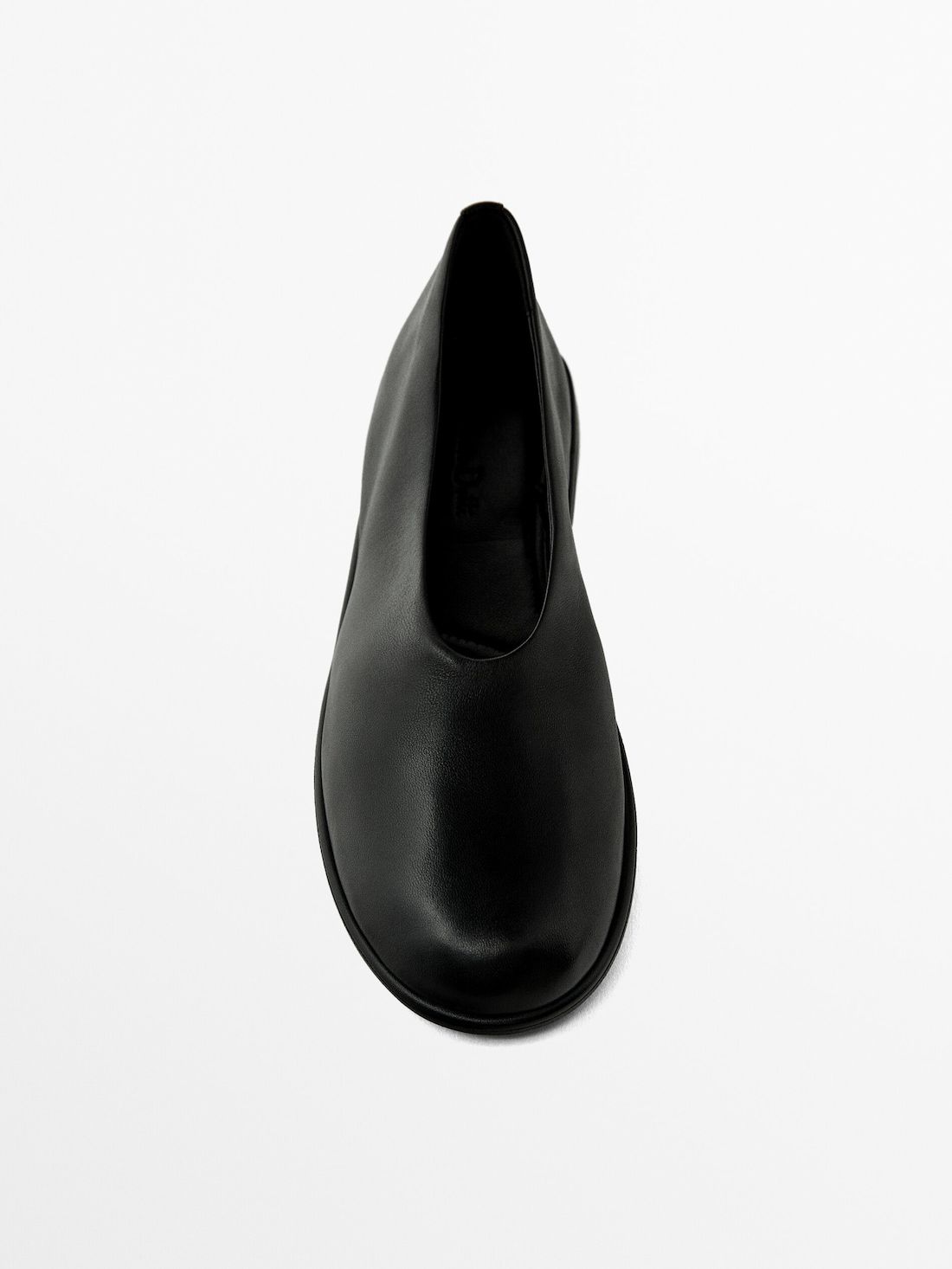 Massimo Dutti Soft Leather Women Ballet Flats Black | US-OY2859630