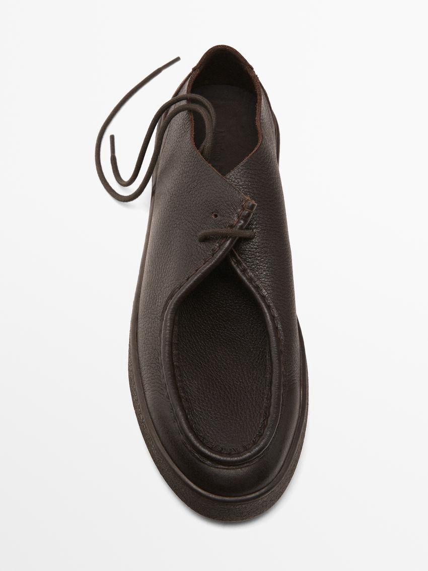 Massimo Dutti Soft Men Leather Shoes Dark Brown | US-IC6094715