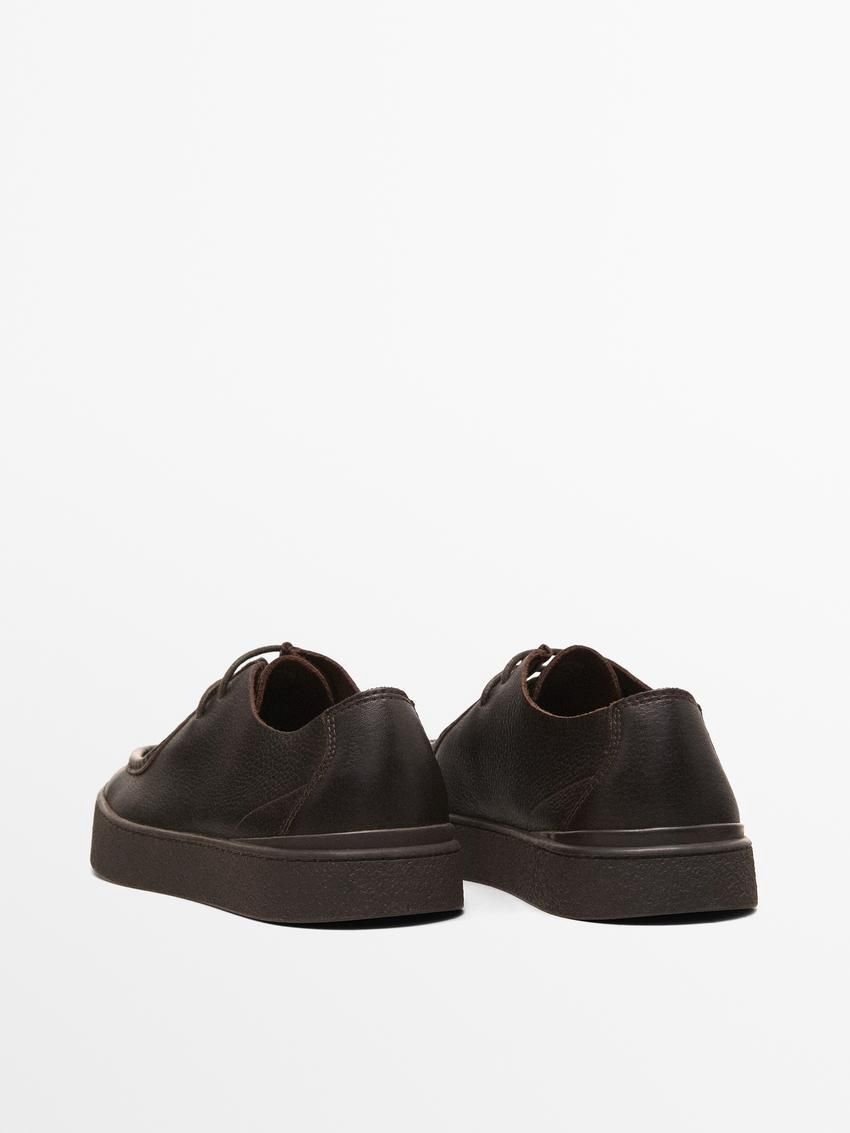 Massimo Dutti Soft Men Leather Shoes Dark Brown | US-IC6094715