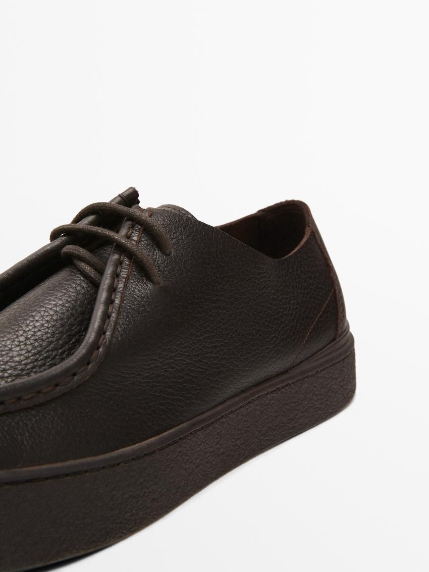 Massimo Dutti Soft Men Leather Shoes Dark Brown | US-IC6094715