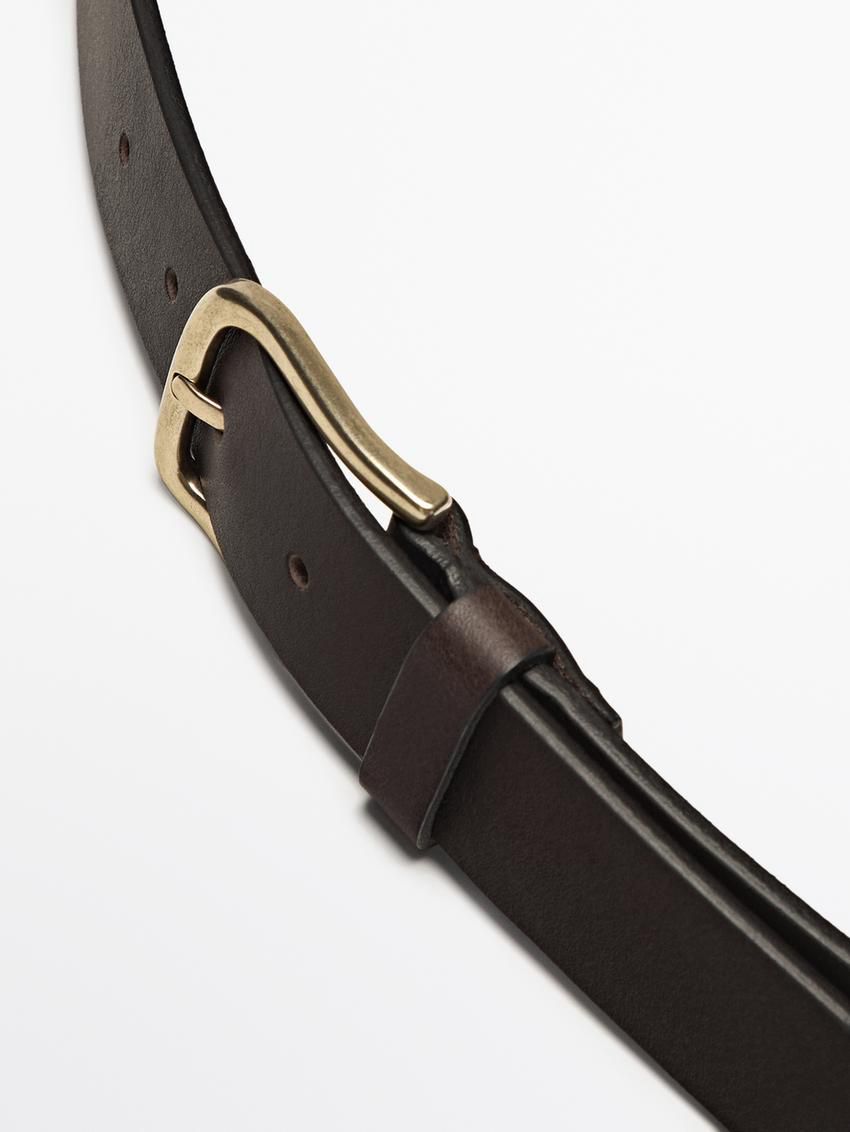Massimo Dutti Soft Nappa Leather Men Belt Brown | US-DP8391720