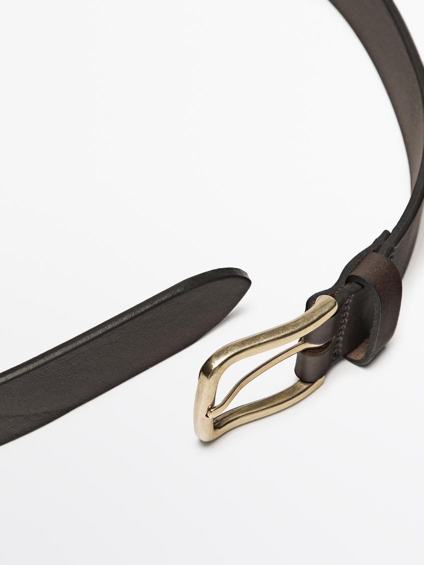 Massimo Dutti Soft Nappa Leather Men Belt Brown | US-DP8391720