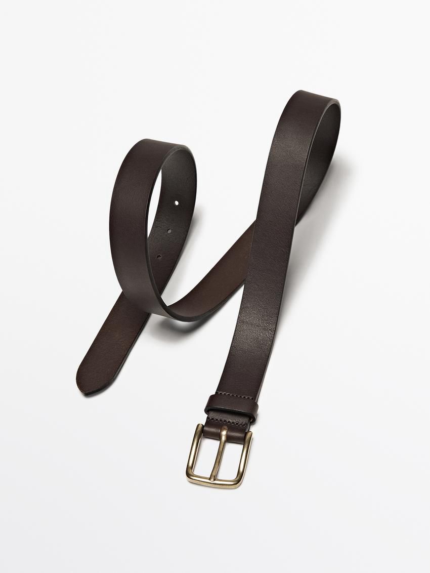 Massimo Dutti Soft Nappa Leather Men Belt Brown | US-DP8391720