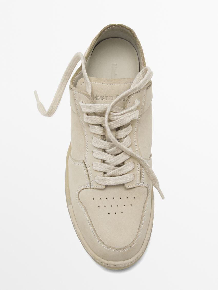 Massimo Dutti Soft Nubuck Men Sneakers Beige | US-TL5634219