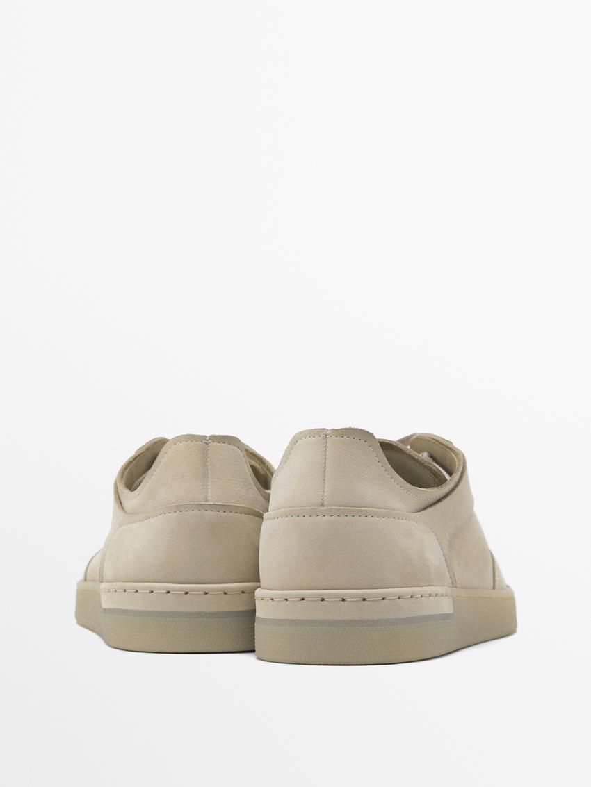 Massimo Dutti Soft Nubuck Men Sneakers Beige | US-TL5634219