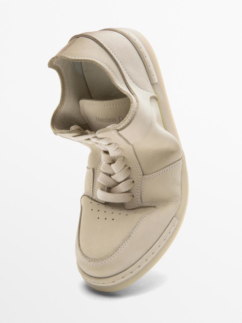 Massimo Dutti Soft Nubuck Men Sneakers Beige | US-TL5634219