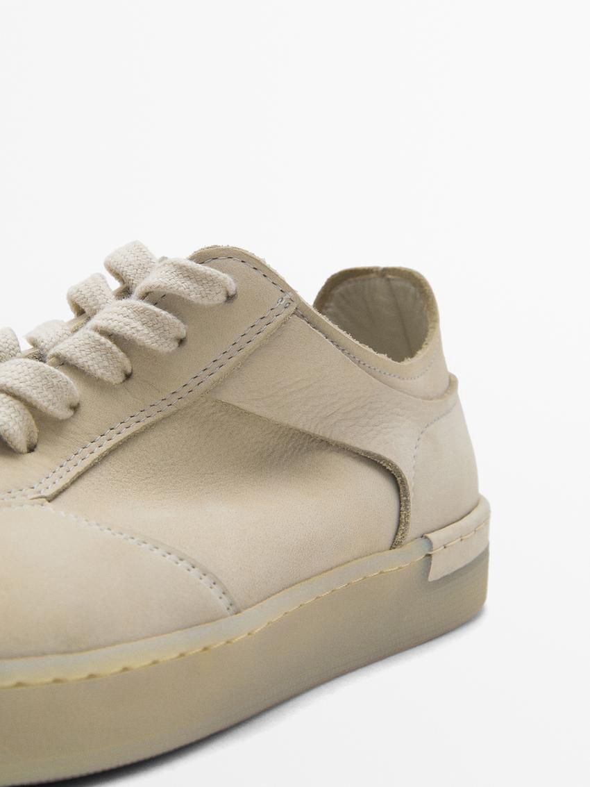 Massimo Dutti Soft Nubuck Men Sneakers Beige | US-TL5634219