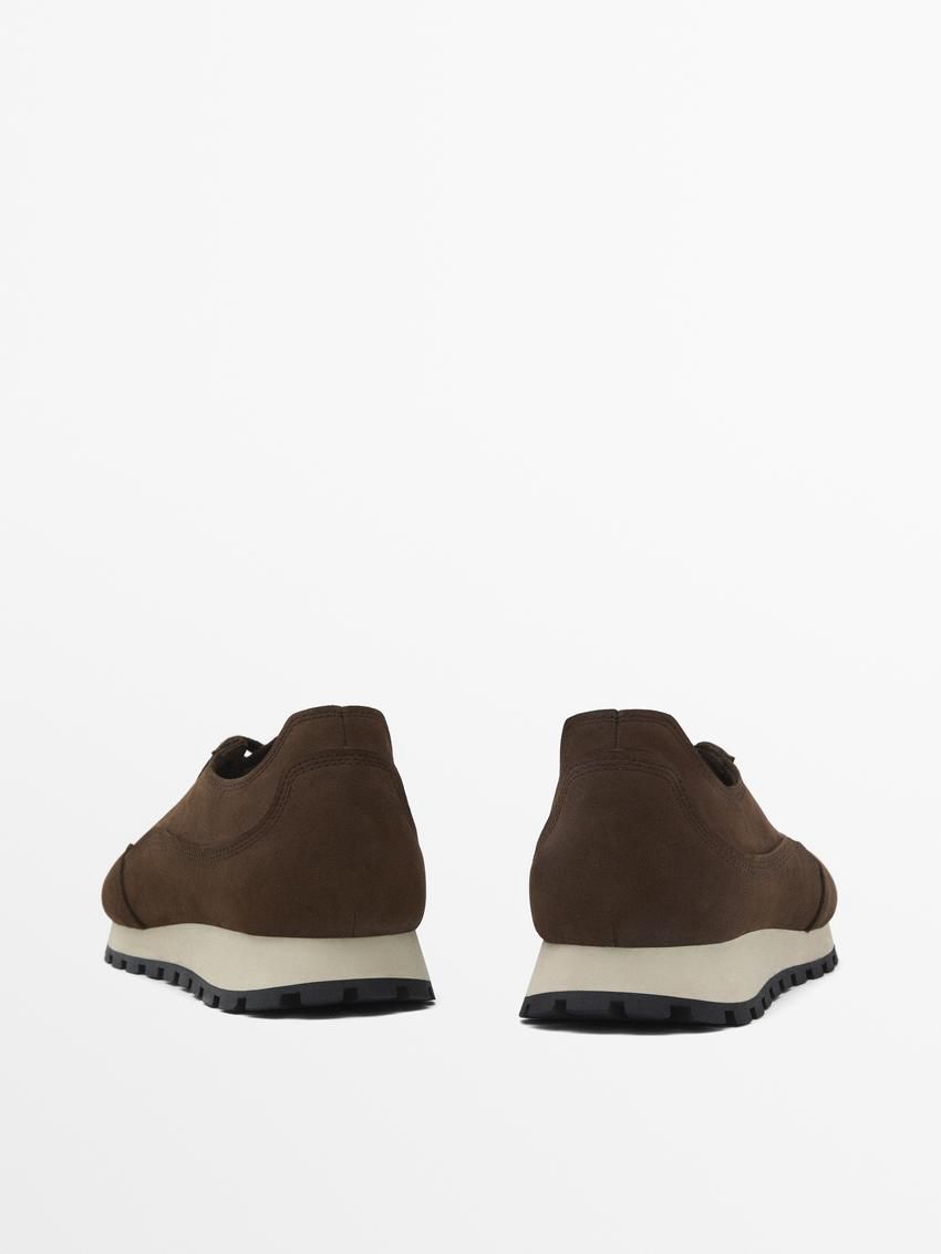 Massimo Dutti Soft Nubuck Men Sneakers Dark Brown | US-CO3021964