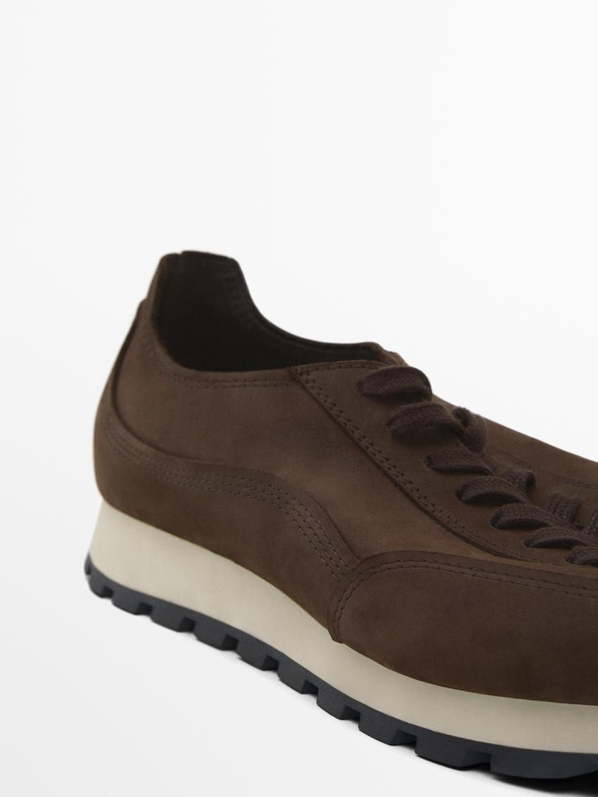 Massimo Dutti Soft Nubuck Men Sneakers Dark Brown | US-CO3021964