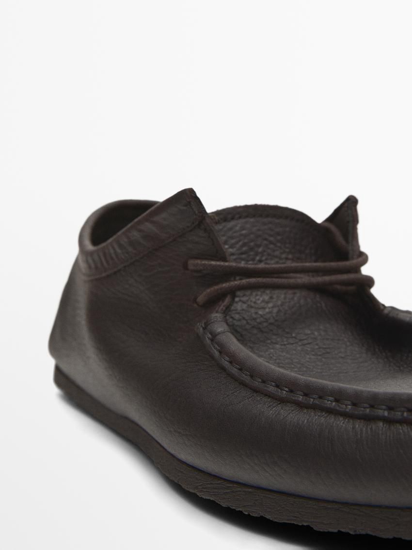 Massimo Dutti Soft Oiled With Moc Toe Men Leather Shoes Dark Brown | US-FZ5796012