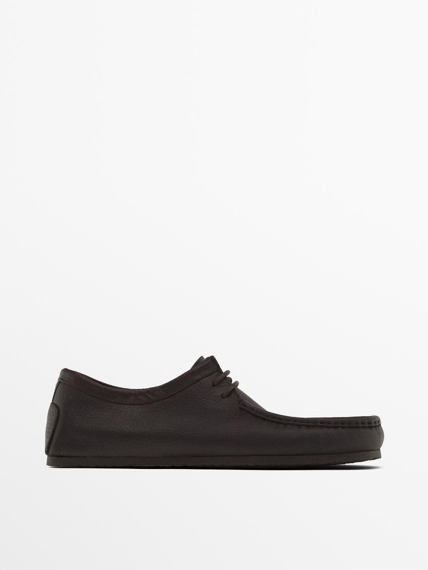 Massimo Dutti Soft Oiled With Moc Toe Men Leather Shoes Dark Brown | US-FZ5796012