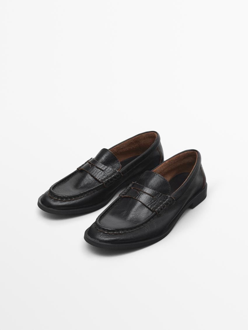 Massimo Dutti Soft Penny Women Loafers Black | US-IW9241765