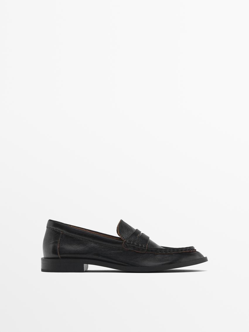 Massimo Dutti Soft Penny Women Loafers Black | US-IW9241765