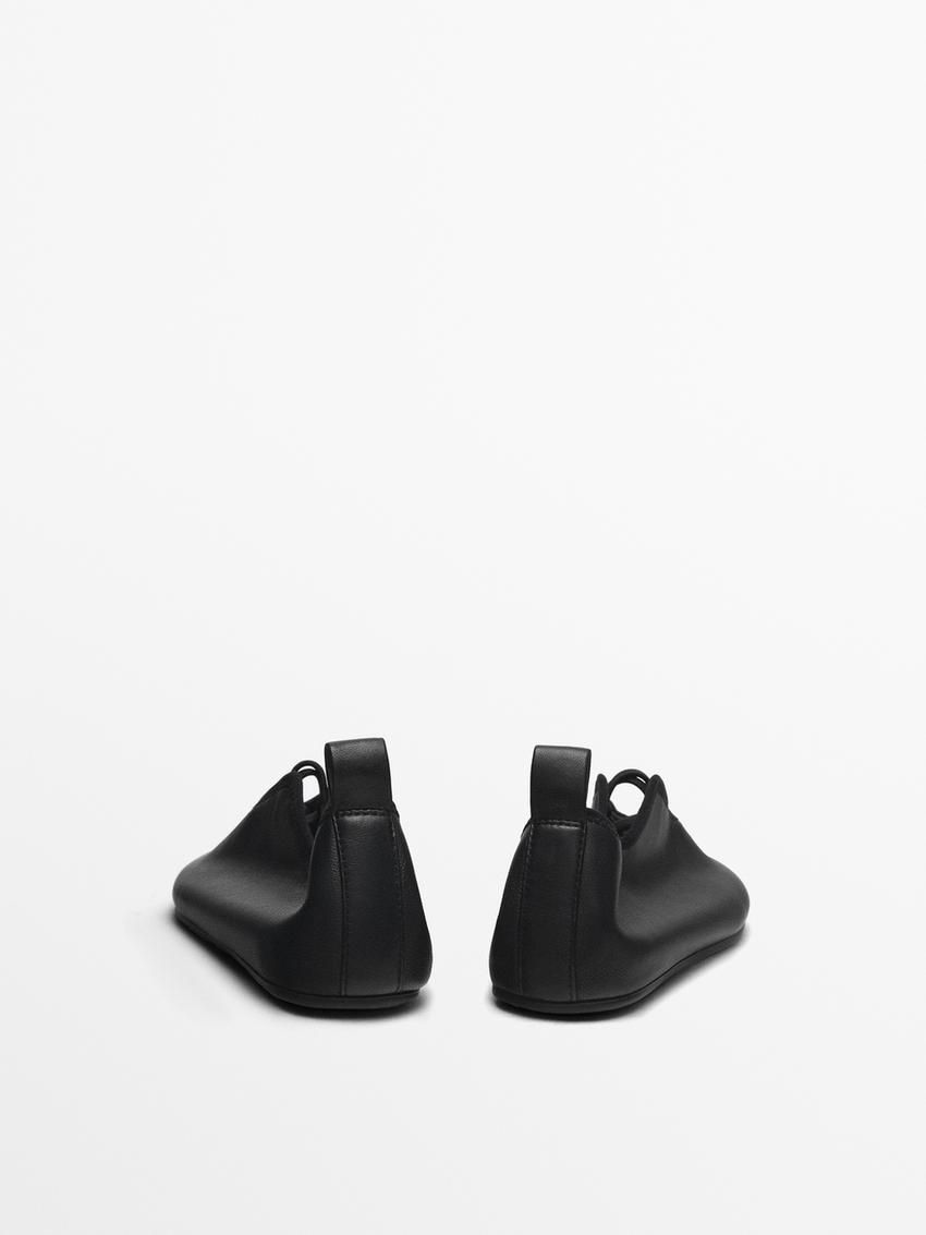 Massimo Dutti Soft Stretch Women Ballet Flats Black | US-QL9534862
