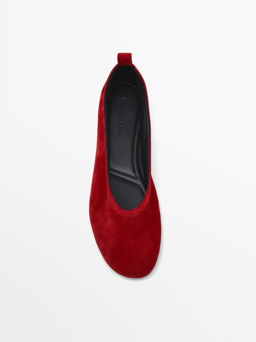 Massimo Dutti Soft With Detachable Ankle Strap Women Ballet Flats Red | US-GD4619835